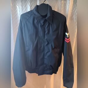 DSCP Military Men's Black Jacket with Embroidered Patch Size Large